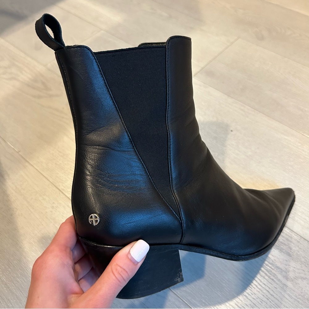 Anine Bing Sky Leather Ankle Boots Black Size EU40 - Picture 9 of 12